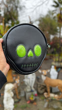 Load image into Gallery viewer, Handcrafted Mini Skull crossbody-Green Glitter