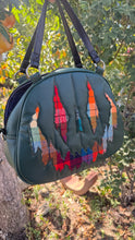 Load image into Gallery viewer, Handcrafted Too Bad Pumpkin bag/ Green and Autumn Flannel