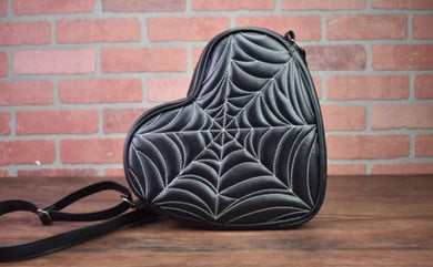 Pre order Hand Crafted: Small Spiderweb Heart Black-estimated to ship after 6/17