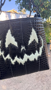 Hand Crafted La Araña Black Croc and Glow in the Dark