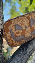 Load image into Gallery viewer, Handcrafted Small Happy Face Belt Bag : Floral Tapestry and Brown