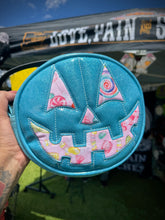 Load image into Gallery viewer, Handcrafted Small Happy face blue glitter and Candy Print