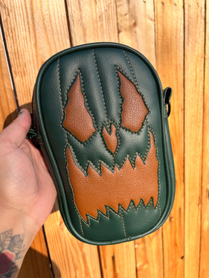 Handcrafted: Side Bag Forest Green and Camel brown