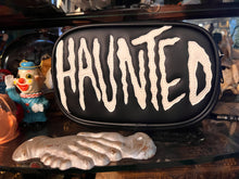 Load image into Gallery viewer, Hand Crafted : Small square Haunted Bag Black and Glow in the Dark