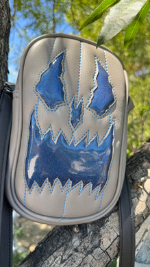Handcrafted: Side Bag Grey and Glitter blue