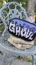 Load image into Gallery viewer, Hand Crafted : Small square Ghoul Bag Black and lavender pastels