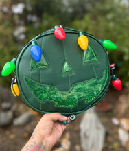 Load image into Gallery viewer, Hand Crafted : Xmas lights Happy face Green and Clear green Glitter