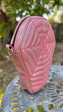 Load image into Gallery viewer, Handcrafted Spiderweb Coffin bag- Glitter Pink