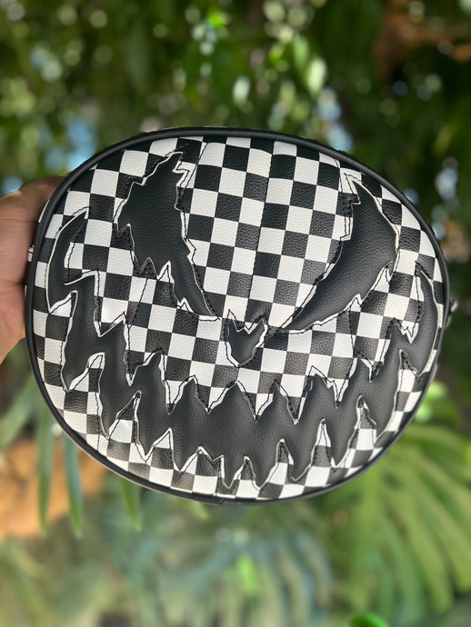 Hand Crafted: Bad Company Pumpkin checkered black and white