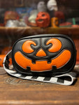 Hand Crafted : Small square Bag Black and Orange