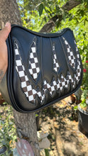 Load image into Gallery viewer, Hand crafted Hades Crossbody handbag Black and Checkered