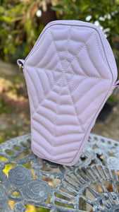 Handcrafted Spiderweb Coffin bag-Lavender
