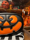 Hand Crafted : Small square Bag Black and Orange