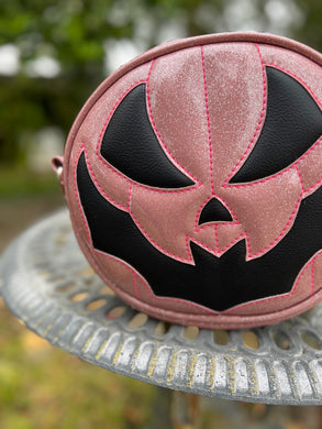 Hand Crafted Bat Mouth: Pink Glitter and Black