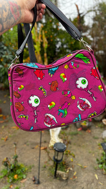 Hand crafted Hades Crossbody handbag Grave Offerings- Megenta