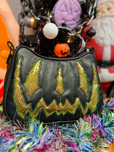 Hand crafted Hades Crossbody handbag Black and Gold