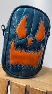 Handcrafted: Side Bag Teal Glitter and Orange Glitter