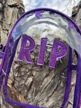 Load image into Gallery viewer, Hand Crafted : Concert RIP head stone Bag- Large purple