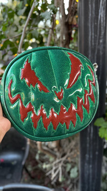 Handcrafted Bad Company Bag: Green Glitter and Rec Glitter