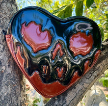 Load image into Gallery viewer, Handcrafted Mad for You Poisonous Heart Bag: Patent Black &amp; Deep glitter Red