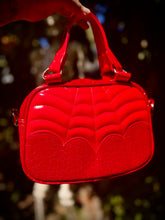 Load image into Gallery viewer, Handcrafted Mini Crimson Web handbag