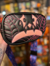 Load image into Gallery viewer, Hand Crafted : Small square sad pumpkin Bag Black and pink
