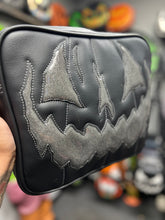 Load image into Gallery viewer, Handcrafted Square Horror Business bag Black and Glitter Grey