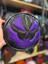 Load image into Gallery viewer, Handcrafted Small Glitter Black with purple glitter  Bat mouth: