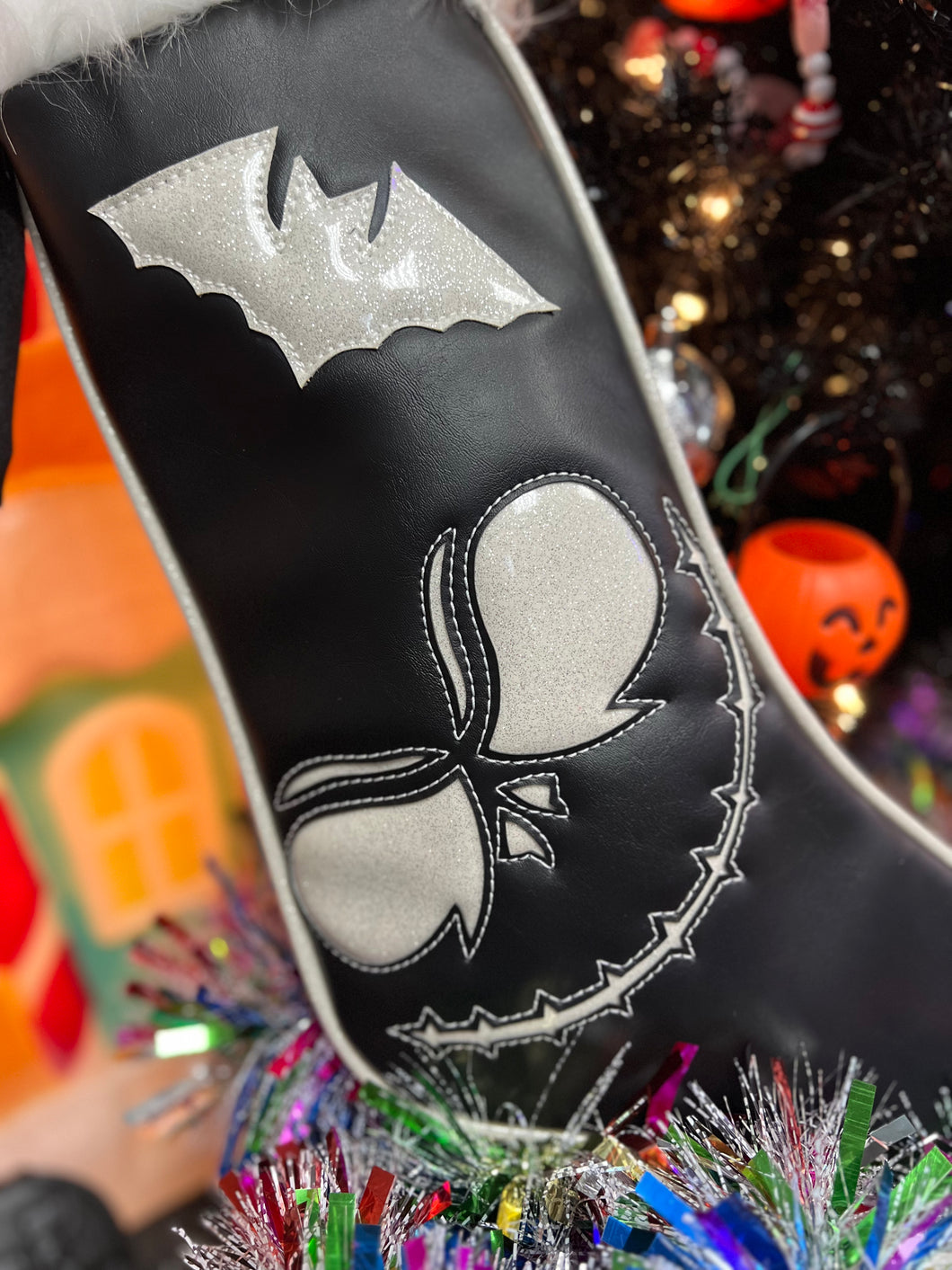 Creepmas Stocking Bundle: White Glitter Jack Stocking