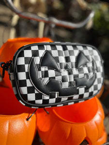 Handcrafted Belt bag : Black and White Checkered