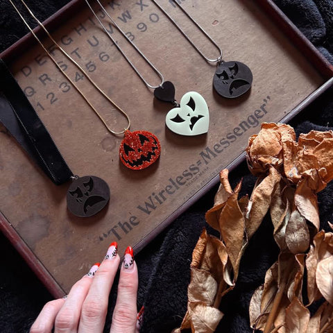 Pumpkin Kult Acrylic Necklaces by Vinca USA