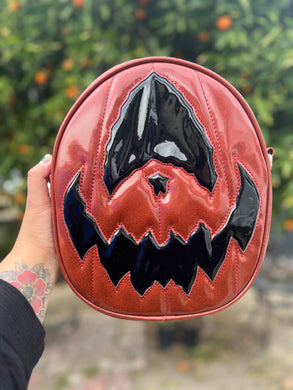 Handcrafted Rotten Egg Oval: Red Glitter and patent