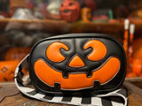 Hand Crafted : Small square Bag Black and Orange