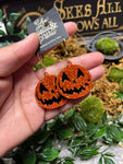 Pumpkin Kult Acrylic Earrings by Vinca USA