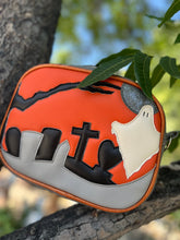 Load image into Gallery viewer, Handcrafted Mini Graveyard Ghost Grey with Orange and grey detailing