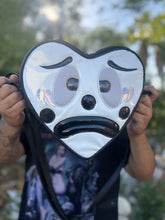 Load image into Gallery viewer, Handcrafted Double sided Clown Heart Bag Black and White- Pre Order