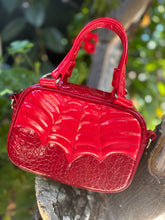 Load image into Gallery viewer, Handcrafted Mini Crimson Web handbag