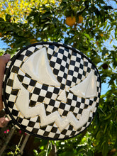 Load image into Gallery viewer, Hand Crafted Mean Pumpkin Checkered and white Patent vinyl