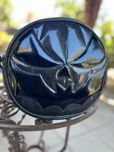 Hand Crafted Bat Mouth: Black Glitter and patent black