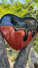 Load image into Gallery viewer, Handcrafted Mad for You Poisonous Heart Bag: Patent Black &amp; Deep glitter Red