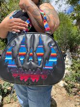 Load image into Gallery viewer, Handcrafted Too Bad Pumpkin bag/ Black and Serape -Handbag/Crossbody Dual
