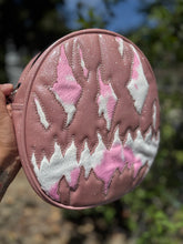 Load image into Gallery viewer, Handcrafted We Stay Creepy Bag: Pink Glitter and Strawberry milk pink Cow print