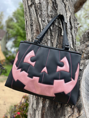 Summerween Tote bag Black and Glitter pink