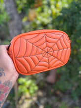 Load image into Gallery viewer, Handcrafted Belt bag :  Orange and black spiderwebs