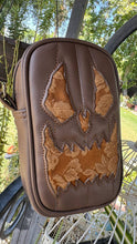 Load image into Gallery viewer, Handcrafted Small Happy Face Belt Bag : Floral Tapestry and Brown