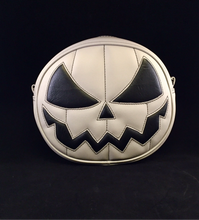 Load image into Gallery viewer, Hand Crafted Mean Face: Grey Gradient and /Black Patent Vinyl