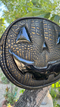 Load image into Gallery viewer, Hand Crafted : Happy face Black croc and champagne