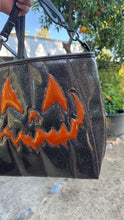 Load image into Gallery viewer, Hand Crafted La Araña grey Glitter and Orange Glitter crossbody bag