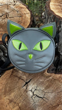Load image into Gallery viewer, Hand Crafted Kitten Bag Black and green glitter