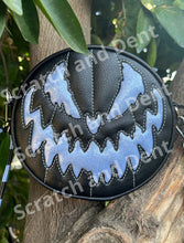 Load image into Gallery viewer, Scratch and Dent Pumpkin Kult: Bad Baby- Black and Periwinkle Blue Pumpkin Bag